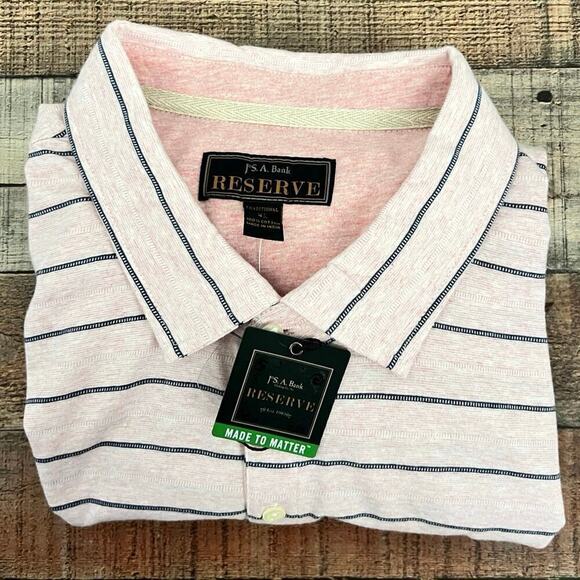 NWT Jos. A. Bank Men’s Sz 4XB Traveler Polo Shirt Short Sleeve Blush Pink - Picture 8 of 8